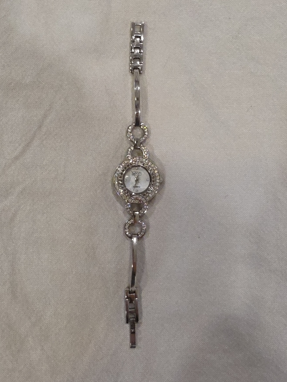 Eton Silver Crystal Link Bracelet Watch